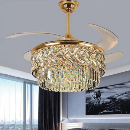 2 in 1 Crystal Chandelier Ceiling Fan Aslam Lighting