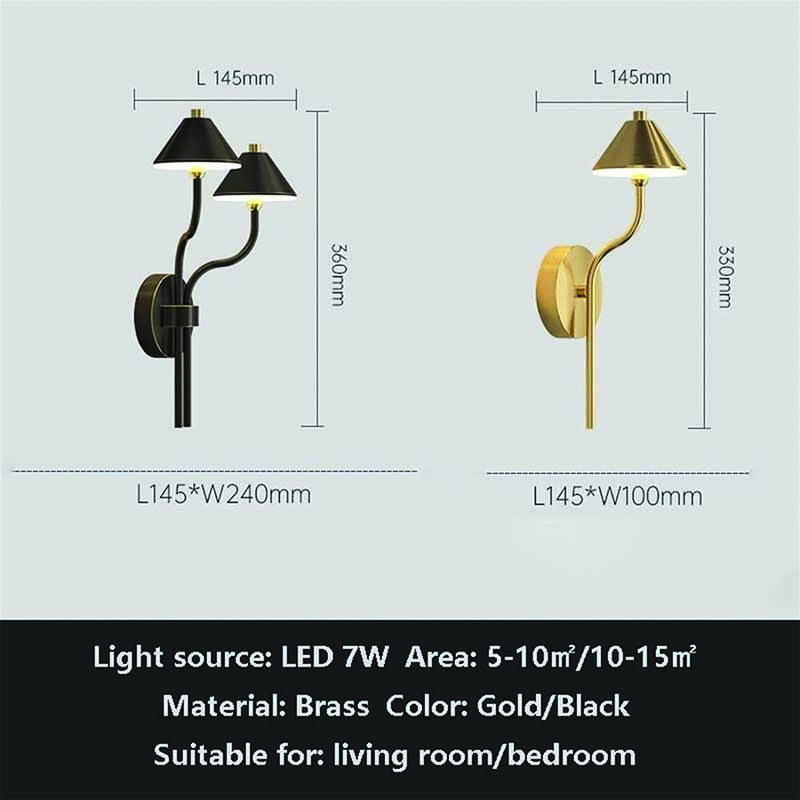 Mushroom Umbrella Gold Black LED Wall Lamp Aslam Lighting 07 Mushroom Umbrella Gold Black LED Wall Lamp Aslam Lighting 07