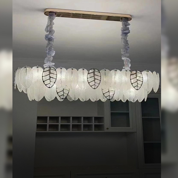 Feather Glass Chandelier Rectangular Feather Glass Chandelier Rectangular